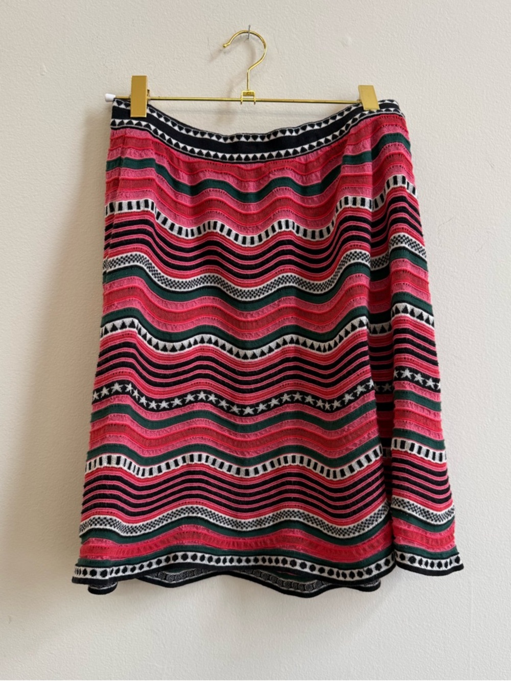 MISSONI  Pink Striped Knit Skirt Size S/M